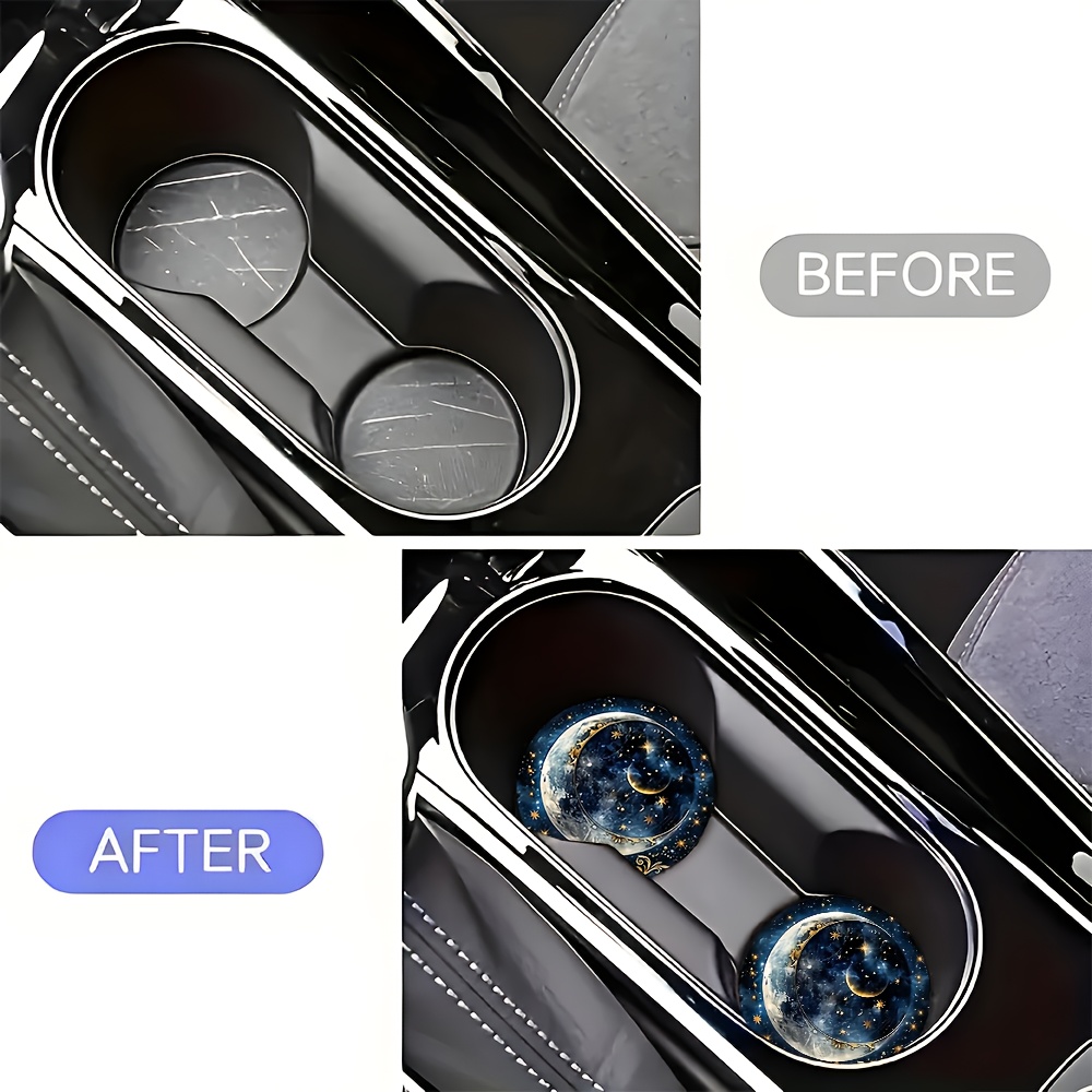 2pcs Starry Night Moon Car Cup - Car Accessories For Women ulasan dan harga