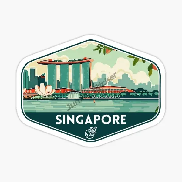 Singapore SIN Flag Map Merlion - Car Accessories Singapore ulasan dan harga