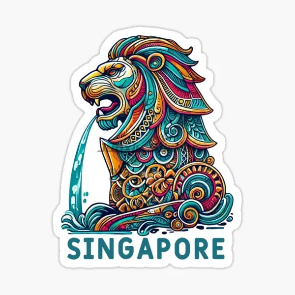 Singapore SIN Flag Map Merlion - Car Accessories Singapore ulasan dan harga