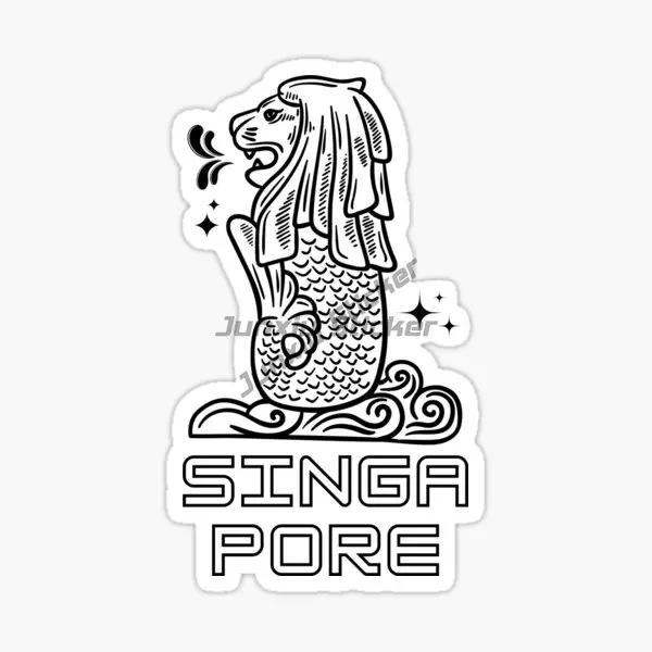 Singapore Flag Map Merlion Sce - Car Accessories Singapore ulasan dan harga