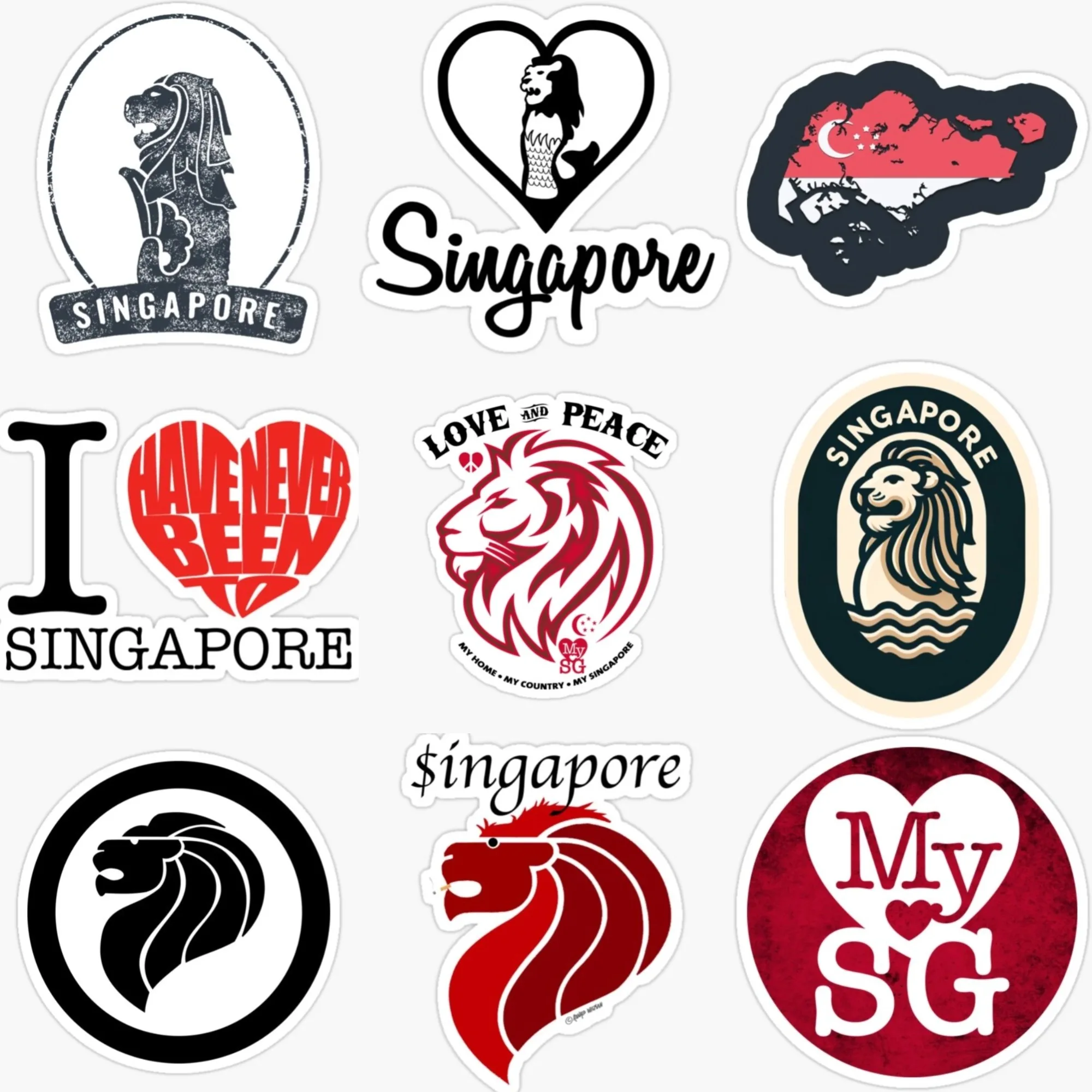 Singapore SG Flag Map Merlion  - Car Accessories Singapore ulasan dan harga
