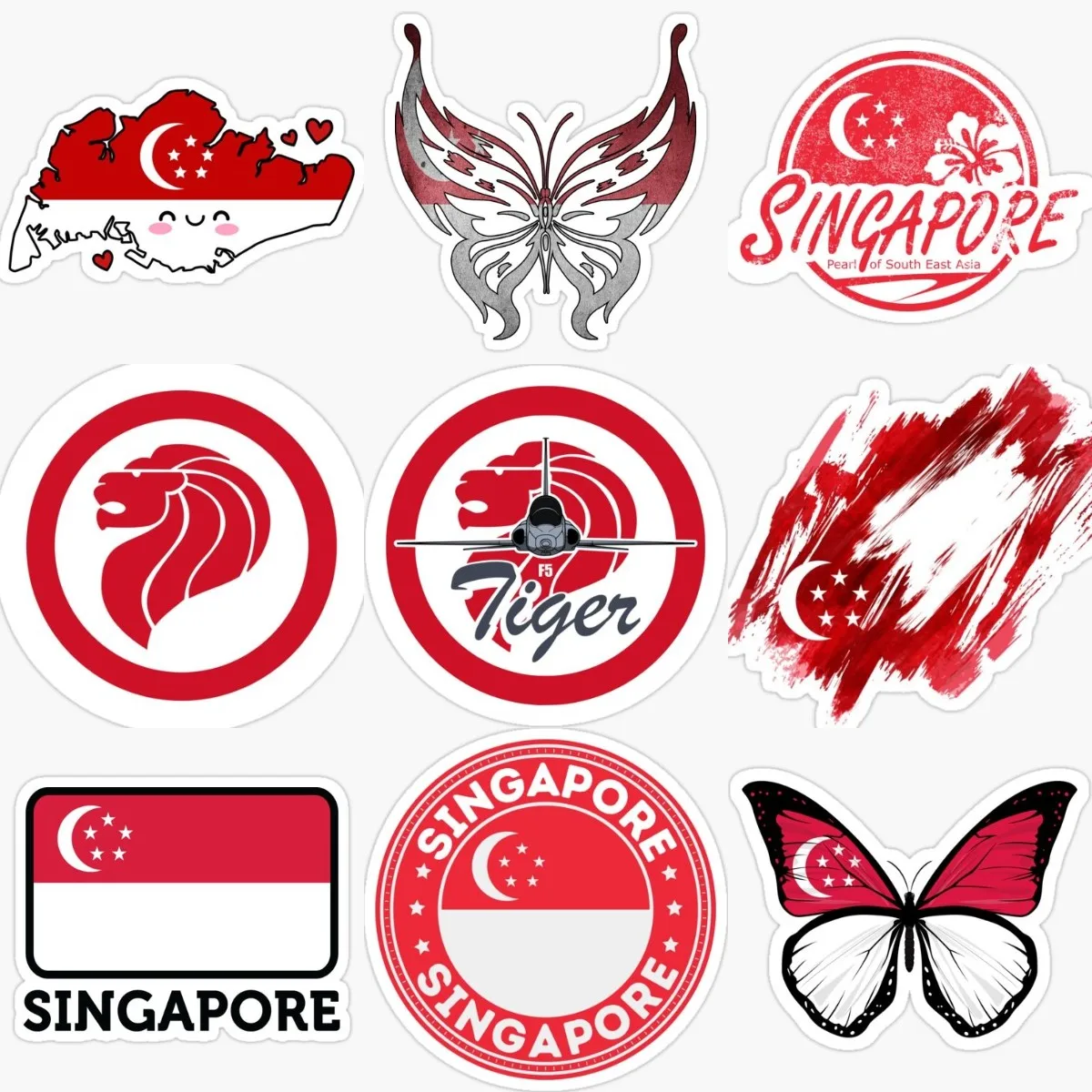 Singapore Flag Map Creative PV - Car Accessories Singapore ulasan dan harga