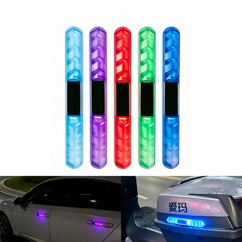 1Pc Solar LED Strobe Flash Lig - Car Door Handle Protector ulasan dan harga