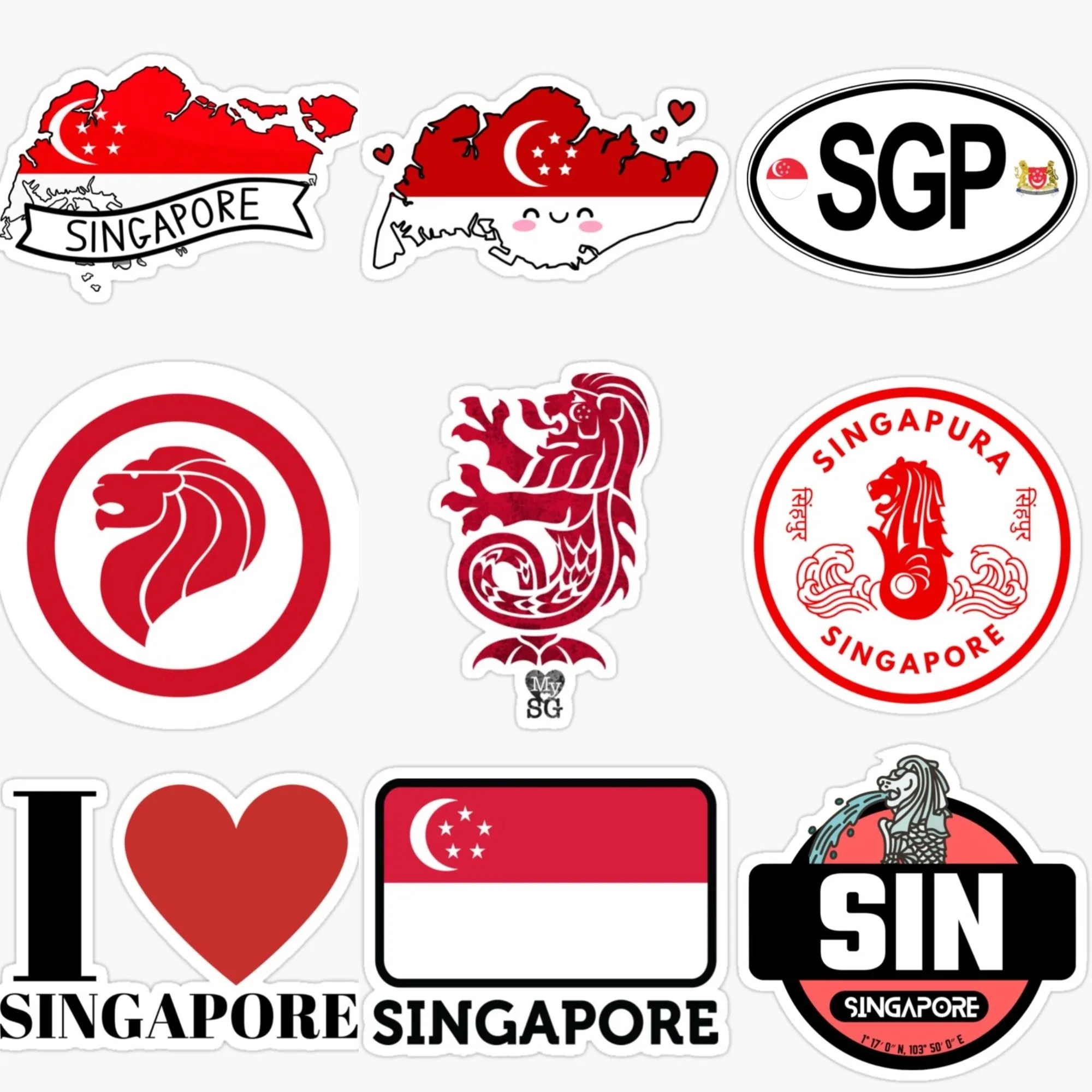 Singapore Flag Map Merlion Emb - Car Accessories Singapore ulasan dan harga