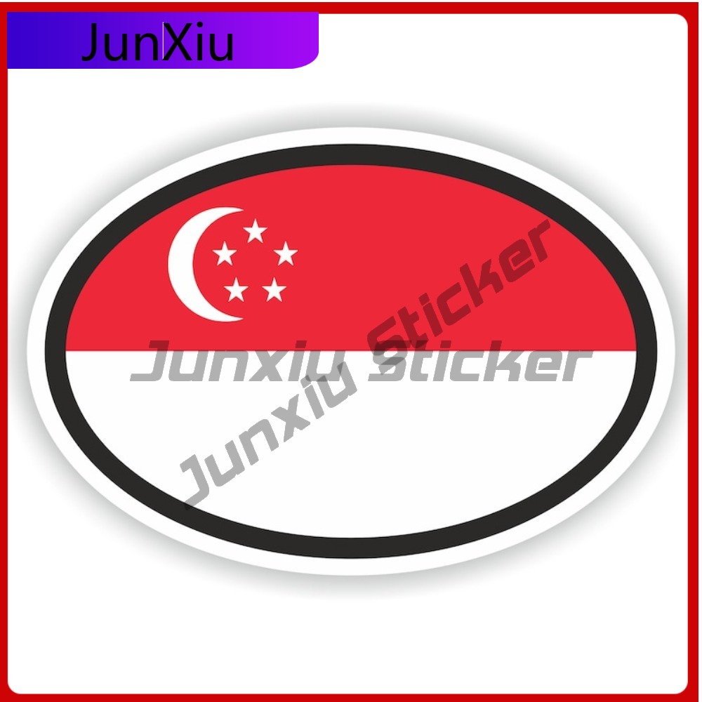 Singapore Flag Oval Sticker An - Car Accessories Singapore ulasan dan harga